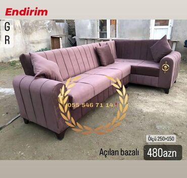 Masa və oturacaq dəstləri: Künc divan, Yeni, Açılan, Bazalı