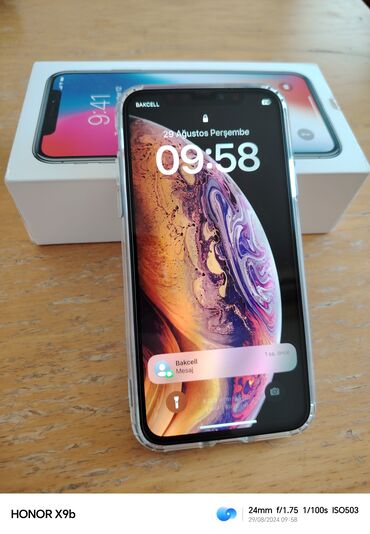 iphpne x: IPhone X, 256 GB, Space Gray, Barmaq izi, Simsiz şarj, Face ID