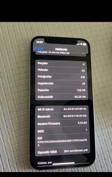 işlenmiş mikrovalnovka: IPhone 12 mini, 128 ГБ, Гарантия, Face ID, С документами