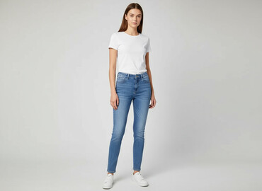 sinsay jeansy z wysokim stanem: Jeansy damskie, rozmiar XS