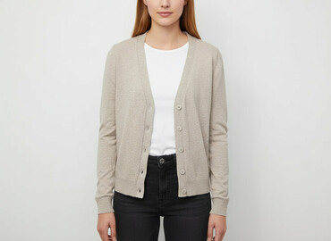 sweter w chmurki reserved: H&M Basic, Kardigan damski, rozmiar XS