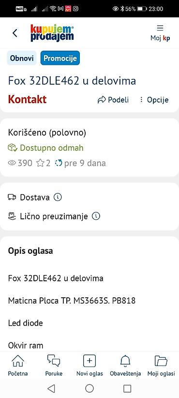 Matične ploče: Fox 32DLE462 – delovi - Originalni delovi za LED TV Fox model — 1