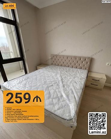Ev üçün mebel: Məhsul: Çarpayı dəsti - Ölçü: 160 × 200 sm - Mexanizm: Açılmayan — 1