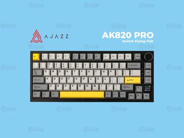 светящийся клавиатура: Клавиатура Ajazz AK820 Pro Black-Grey-Yellow (Switch Flying Fish)