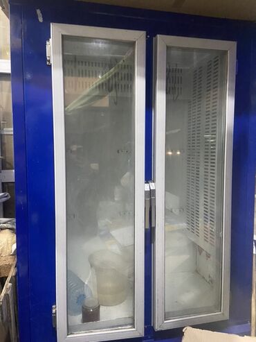 Biznes üçün program təminatı: İki qapılı şüşə vitrinli soyuducu şkaf - Ön hissə: iki ədəd şüşə