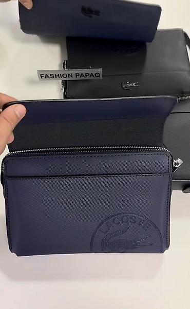 Çantalar: Lacoste kişi əl çantası - Material: teksturələnmiş sintetik dəridən — 4