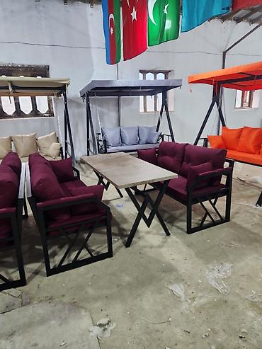 gaming oturacaqlar: Metall karkaslı bağ/terras mebel dəsti - Tərkib: 1 ədəd düzbucaqlı — 2