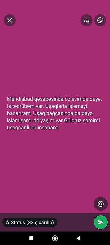 temizlik: Mehdiabad qəsəbəsində öz evimdə uşaq baxımı xidməti göstərirəm — 1