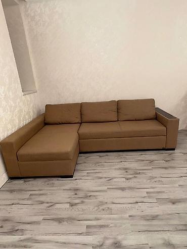 Divan və masa dəstləri: Künc divan və kofe masası dəsti - Rəng: isti qəhvəyi/karamel tonları — 2