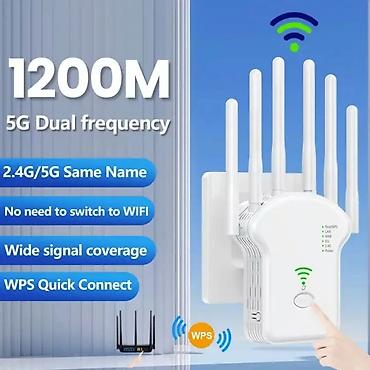 Modemlər və şəbəkə avadanlıqları: Wi‑Fi Siqnal Gücləndirici / Repeater – 1200M, 2.4G + 5G dual band, 6 — 3