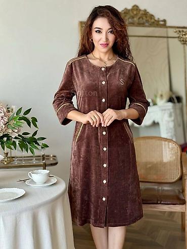 Халаты: Домашнее платье-халат Softon - Материал: мягкий велюр, приятный к — 5