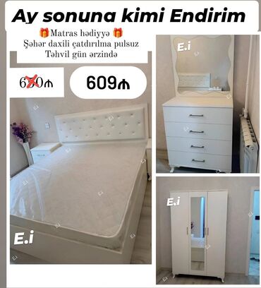 Çarpayılar: İkinəfərlik çarpayı, Dolab, Termo, 2 tumba, Yeni