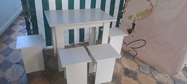 кухонные набор: Ашкана үстөлү жана отургуч, Жаңы, Өзү алып кетүү, Акылуу жеткирүү, түсү - Ак