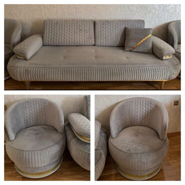 Salon, tibbi kreslolar: İşlənmiş, Divan, 2 kreslo, Bazasız, Açılan