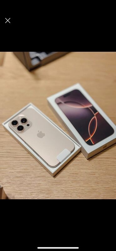 Apple iPhone: IPhone 16 Pro, Б/у, 256 ГБ, Desert Titanium, Кабель, Коробка, 100 %