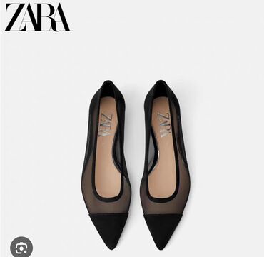 балетки дешево: Туфли Zara, 39, түсү - Кара