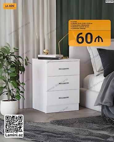 3 siyirməli tumba. Ölçüləri: 40 × 60 × 40 sm. Rəng seçimi