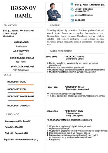 Başqa xidmətlər: Peşəkar CV hər şəxsə özəl olaraq hazırlanmalıdır. Hal-hazırda Trenddə — 3