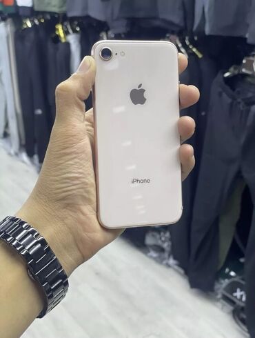 iphone 8 pluse: IPhone 8, Колдонулган, 128 ГБ, Ак, 100 %