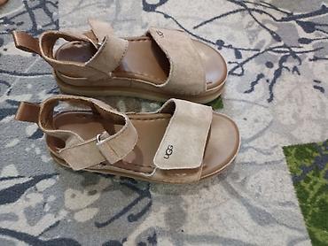 Угги: Женские сандалии UGG - Цвет: бежевый/песочный - Верх: замша - — 1
