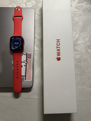 часы с калькулятором: Оригинальные красные Apple Watch 8, 41 мм. Red Series. Одна из лучших