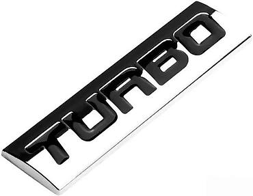 Auto delovi, gume i tjuning: Auto znak Turbo - samolepljiv. Metalni znak turbo - hromiran - — 3