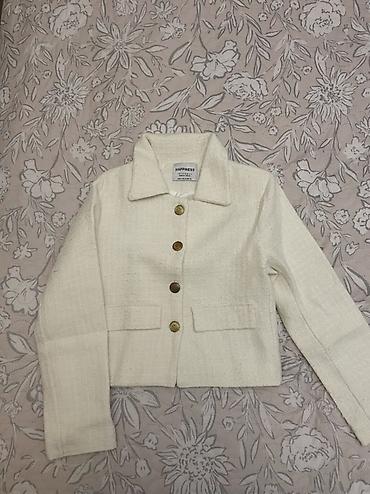 ag jaket: Krem rəngli qadın jaketi – “HAPPINESS” etiketi ilə 36/38 ölçü - — 1