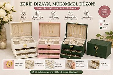 ev aksesuarları: Zərif dizaynlı zərgərlik qutusu – kolleksiyanız üçün ideal seçim! - 3 — 1