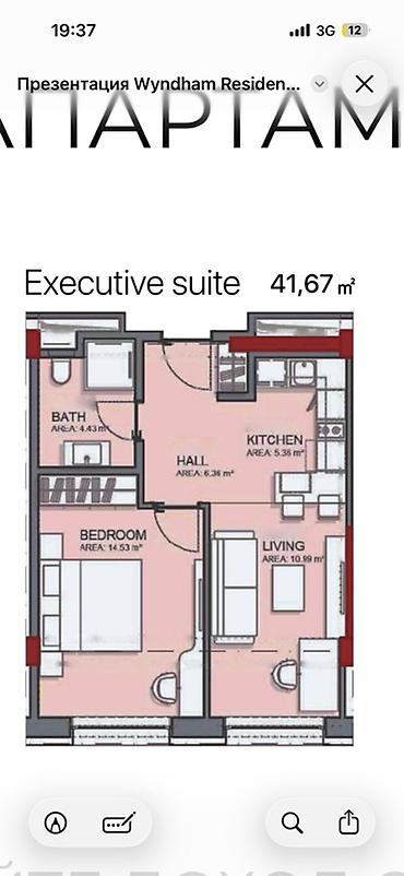 гостиница рядом в радиусе 800 м: Апартаменты Executive Suite в комплексе Wyndham Residences - Площадь — 2