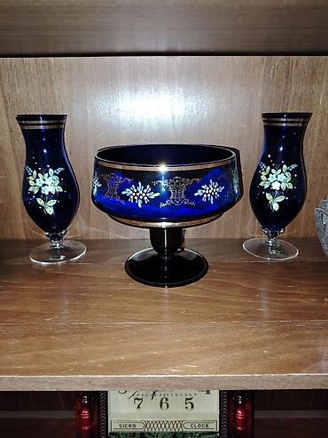 Digər dəstlər və servizlər: Bohem üslublu şüşə/büllur dəst - 3 ədəd kəsimli, ağır büllur — 3