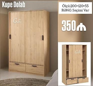 Шкафы: Kupe Dolab - Ölçü: 200 × 120 × 55 sm - Rəng seçimi var - İki sürgülü — 1