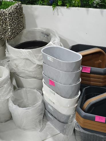 cicek: Müxtəlif ölçü və formalarda plastik çiçək və bitki qabları - — 1