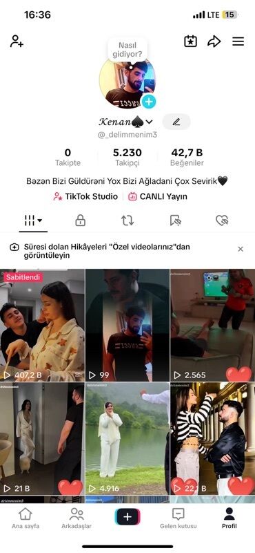 TikTok sehifesi satilir tam orjinal 50 azn tecili isdyen desin