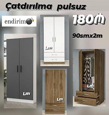 taxt sumqayıt: İkiqapılı paltar şkafı – 90 sm x 200 sm ölçü. - Daxildə asılqan — 1