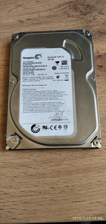 seagate: Накопитель, Б/у, Seagate, HDD, 256 ГБ, 3.5", Для ПК