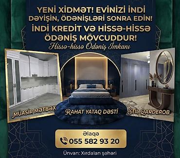 Yeni xidmət: evin interyerini yeniləmək üçün mətbəx mebelləri, yataq