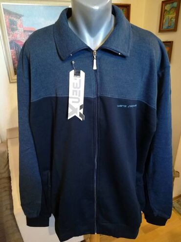 muski duks xl: Sweatshirt, 5XL (EU 62), color - Blue, With a hood