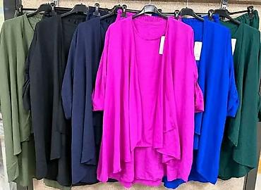 primark temisvar: Trodelni komplet za punije dame,široke pantalone, bluzica, lagani — 5