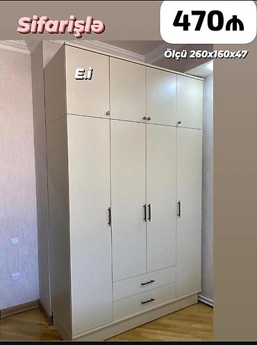 yataq manej: Düz dolab, Yataq otağı üçün, Paltar üçün, Açılan, Korpuslu, 4 qapılı — 1