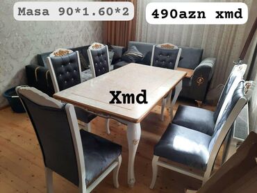Комплекты столов и стульев: Для гостиной, Новый, Нераскладной, Овальный стол, 6 стульев