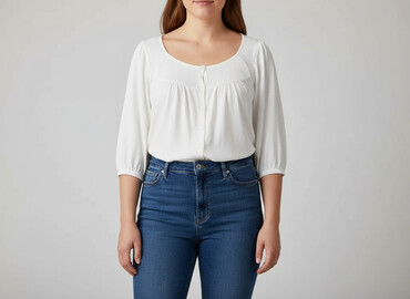 bluzki koszulowe damskie plus size: Bluzka damska, rozmiar 3XL