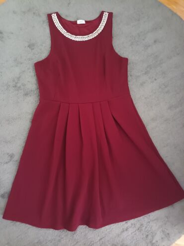 duga haljina na preklop: M (EU 38), color - Burgundy, Cocktail, With the straps