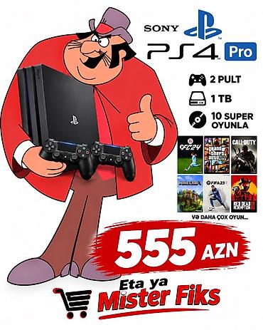 Sony PlayStation 4 Pro oyun konsolu - Yaddaş: 1 TB - Komplekt: 2 ədəd