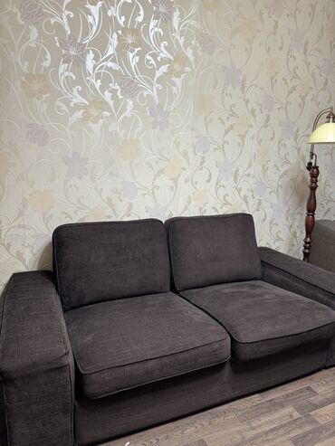 мебель ikea: Прямой диван, цвет - Коричневый, Б/у