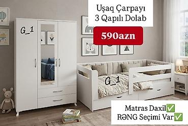 Uşaq çarpayısı və 3 qapılı dolab dəsti. Dəstə daxildir: - Uşaq