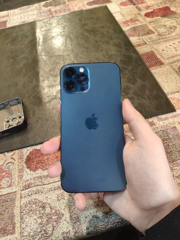 Apple iPhone: IPhone 12 Pro Max, 256 GB, Blue Titanium, Zəmanət, Barmaq izi, Simsiz şarj