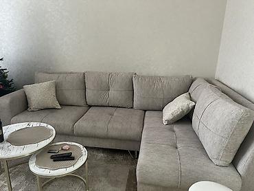 hamam kuncluyu: Künc divan – müasir dizayn, açıq boz rəng - Forma: L-şəkilli künc — 3
