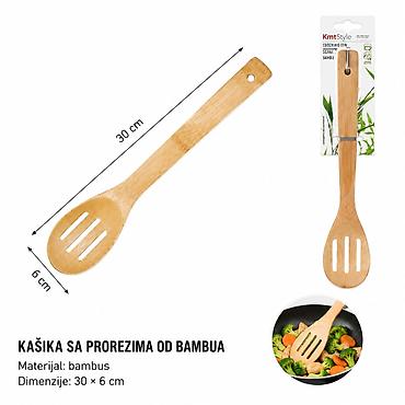 KMT Style bambusova kašika sa prorezima – model 5404974 - Materijal na lalafo.rs KMT Style bambusova kašika sa prorezima – model 5404974 - Materijal