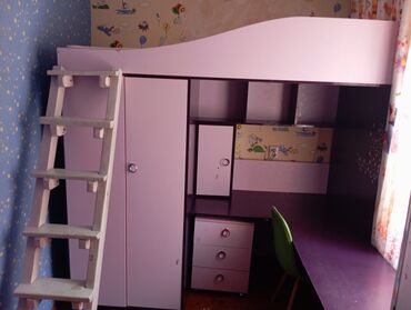 бушный мебель: Детский гарнитур, цвет - Фиолетовый, Б/у