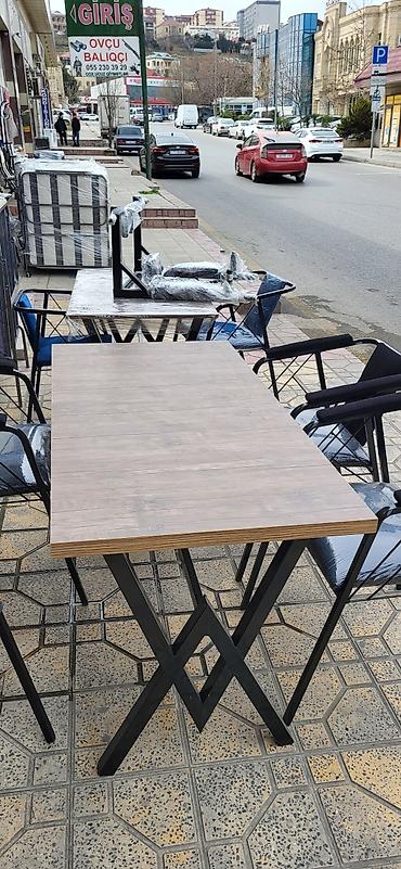 kafe stul: Mətbəx üçün, Yeni, Açılmayan, Dördbucaq masa, 6 stul — 5